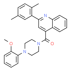 ChemSpider 2D Image | [2-(2,5-Dimethylphenyl)-4-quinolinyl][4-(2-methoxyphenyl)-1-piperazinyl]methanone | C29H29N3O2