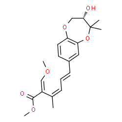 ChemSpider 2D Image | Methyl (2E,3Z,5E)-6-[(3S)-3-hydroxy-4,4-dimethyl-3,4-dihydro-2H-1,5-benzodioxepin-7-yl]-2-(methoxymethylene)-3-methyl-3,5-hexadienoate | C21H26O6