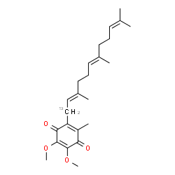 ChemSpider 2D Image | 2,3-Dimethoxy-5-methyl-6-[(2E,6E)-3,7,11-trimethyl(1-~13~C)-2,6,10-dodecatrien-1-yl]-1,4-benzoquinone | C2313CH34O4