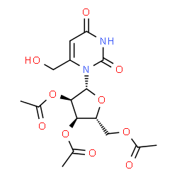 ChemSpider 2D Image | 2',3',5'-Tri-O-acetyl-6-(hydroxymethyl)uridine | C16H20N2O10