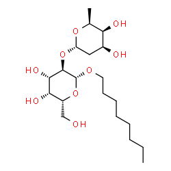 ChemSpider 2D Image | Octyl 2-O-(2,6-dideoxy-alpha-L-lyxo-hexopyranosyl)-beta-D-galactopyranoside | C20H38O9