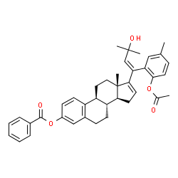 ChemSpider 2D Image | 17-[(1Z)-1-(2-Acetoxy-5-methylphenyl)-3-hydroxy-3-methyl-1-buten-1-yl]estra-1,3,5(10),16-tetraen-3-yl benzoate | C39H42O5
