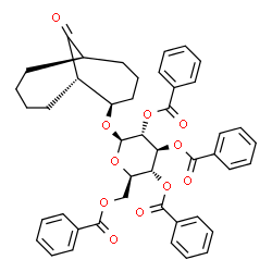 ChemSpider 2D Image | (1S,2R,6R)-11-Oxobicyclo[4.4.1]undec-2-yl 2,3,4,6-tetra-O-benzoyl-beta-D-glucopyranoside | C45H44O11