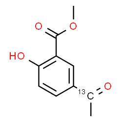 ChemSpider 2D Image | Methyl 5-[(1-~13~C)ethanoyl]-2-hydroxybenzoate | C913CH10O4