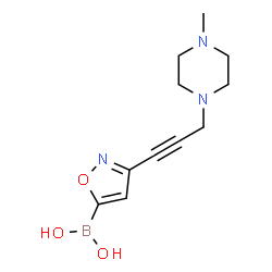 ChemSpider 2D Image | {3-[3-(4-Methyl-1-piperazinyl)-1-propyn-1-yl]-1,2-oxazol-5-yl}boronic acid | C11H16BN3O3