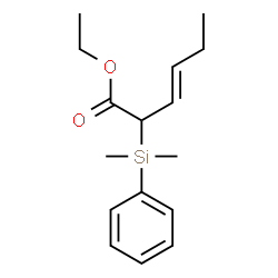 ChemSpider 2D Image | Ethyl (3E)-2-[dimethyl(phenyl)silyl]-3-hexenoate | C16H24O2Si