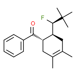 ChemSpider 2D Image | {(1S,6S)-6-[(1S)-1-Fluoro-2,2-dimethylpropyl]-3,4-dimethyl-3-cyclohexen-1-yl}(phenyl)methanone | C20H27FO