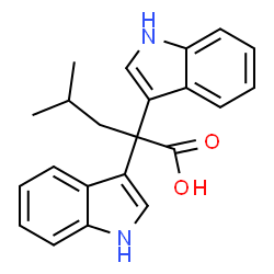 ChemSpider 2D Image | 2,2-Di(1H-indol-3-yl)-4-methylpentanoic acid | C22H22N2O2
