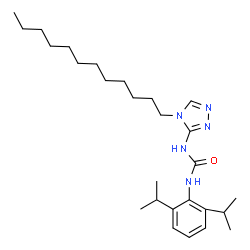 ChemSpider 2D Image | 1-(2,6-Diisopropylphenyl)-3-(4-dodecyl-4H-1,2,4-triazol-3-yl)urea | C27H45N5O