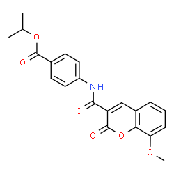 ChemSpider 2D Image | Isopropyl 4-{[(8-methoxy-2-oxo-2H-chromen-3-yl)carbonyl]amino}benzoate | C21H19NO6