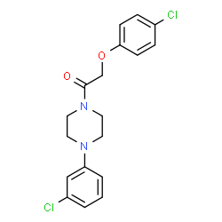 ChemSpider 2D Image | 2-(4-Chlorophenoxy)-1-[4-(3-chlorophenyl)-1-piperazinyl]ethanone | C18H18Cl2N2O2