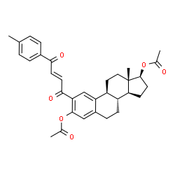 ChemSpider 2D Image | (17beta)-2-[(2E)-4-(4-Methylphenyl)-4-oxo-2-butenoyl]estra-1(10),2,4-triene-3,17-diyl diacetate | C33H36O6