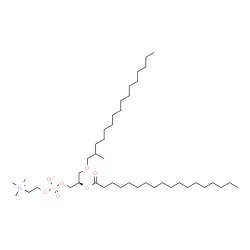 ChemSpider 2D Image | (2R)-3-[(2-Methylhexadecyl)oxy]-2-(stearoyloxy)propyl 2-(trimethylammonio)ethyl phosphate | C43H88NO7P