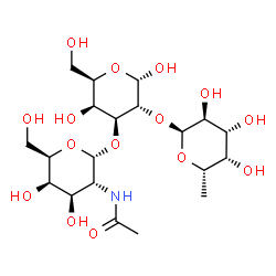 ChemSpider 2D Image | 2-Acetamido-2-deoxy-alpha-D-galactopyranosyl-(1->3)-[6-deoxy-alpha-L-galactopyranosyl-(1->2)]-alpha-D-galactopyranose | C20H35NO15
