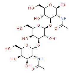 ChemSpider 2D Image | 2-Acetamido-2-deoxy-alpha-D-galactopyranosyl-(1->3)-beta-D-galactopyranosyl-(1->3)-2-acetamido-2-deoxy-beta-D-glucopyranose | C22H38N2O16