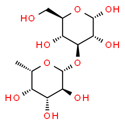 ChemSpider 2D Image | 3-O-(6-Deoxy-beta-L-galactopyranosyl)-alpha-D-glucopyranose | C12H22O10