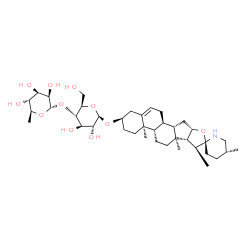 ChemSpider 2D Image | (3alpha,25R)-Spirosol-5-en-3-yl 4-O-(6-deoxy-alpha-L-mannopyranosyl)-beta-D-glucopyranoside | C39H63NO11