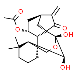 ChemSpider 2D Image | (6alpha,7beta,8alpha,10alpha,11beta,13alpha)-6,7-Dihydroxy-15-oxo-7,20-epoxykaur-16-en-11-yl acetate | C22H30O6