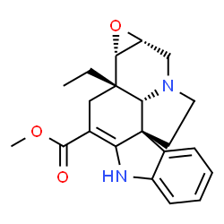 ChemSpider 2D Image | Methyl (5alpha,6beta,7beta,19alpha)-2,3-didehydro-6,7-epoxyaspidospermidine-3-carboxylate | C21H24N2O3