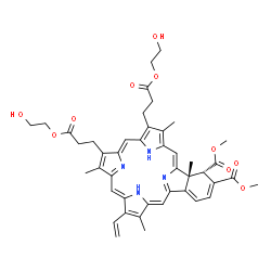 ChemSpider 2D Image | Dimethyl (2Z,6Z,11Z,17Z,19R,20S)-10,14-bis[3-(2-hydroxyethoxy)-3-oxopropyl]-4,9,15,19-tetramethyl-5-vinyl-25,26,27,28-tetraazahexacyclo[16.6.1.1~3,6~.1~8,11~.1~13,16~.0~19,24~]octacosa-1(25),2,4,6,8(2
7),9,11,13,15,17,21,23-dodecaene-20,21-dicarboxylate | C44H48N4O10