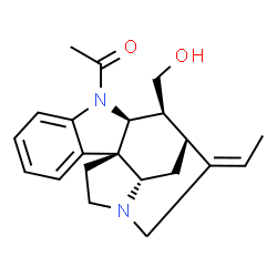 ChemSpider 2D Image | 1-[(7alpha,16alpha,19E)-17-Hydroxycur-19-en-1-yl]ethanone | C21H26N2O2