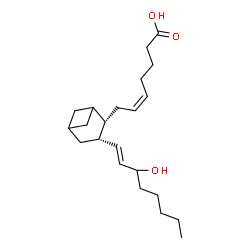ChemSpider 2D Image | (5Z)-7-{(2S,3S)-3-[(1E)-3-Hydroxy-1-octen-1-yl]bicyclo[3.1.1]hept-2-yl}-5-heptenoic acid | C22H36O3