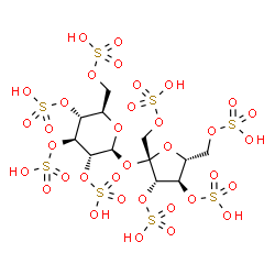 ChemSpider 2D Image | 1,3,4,6-Tetra-O-sulfo-beta-D-fructofuranosyl 2,3,4,6-tetra-O-sulfo-beta-D-glucopyranoside | C12H22O35S8