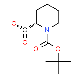 ChemSpider 2D Image | (2S)-1-{[(2-Methyl-2-propanyl)oxy]carbonyl}-2-piperidine(~13~C)carboxylic acid | C1013CH19NO4
