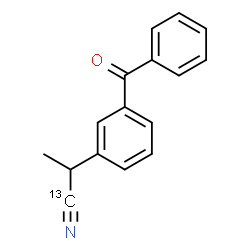 ChemSpider 2D Image | 2-(3-Benzoylphenyl)(1-~13~C)propanenitrile | C1513CH13NO