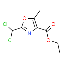 ChemSpider 2D Image | Ethyl 2-(dichloromethyl)-5-methyl-1,3-oxazole-4-carboxylate | C8H9Cl2NO3