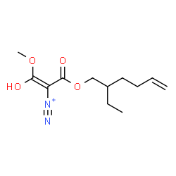 ChemSpider 2D Image | (1E)-3-[(2-Ethyl-5-hexen-1-yl)oxy]-1-hydroxy-1-methoxy-3-oxo-1-propene-2-diazonium | C12H19N2O4