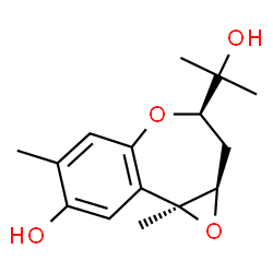 ChemSpider 2D Image | (1aR,3R,8bS)-3-(2-Hydroxy-2-propanyl)-6,8b-dimethyl-1a,2,3,8b-tetrahydrooxireno[d][1]benzoxepin-7-ol | C15H20O4