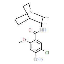 ChemSpider 2D Image | 4-Amino-N-[(3R)-(2,3-~3~H_2_)-1-azabicyclo[2.2.2]oct-3-yl]-5-chloro-2-methoxybenzamide | C15H18T2ClN3O2