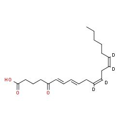 ChemSpider 2D Image | (6E,8E,11Z,14Z)-5-Oxo(11,12,14,15-~2~H_4_)-6,8,11,14-icosatetraenoic acid | C20H26D4O3
