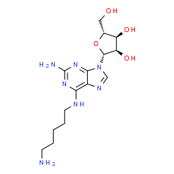 ChemSpider 2D Image | 2-Amino-N-(5-aminopentyl)adenosine | C15H25N7O4