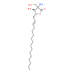 ChemSpider 2D Image | (3S,4S,5R)-3-Amino-5-[(2E)-2-hexadecen-1-yl]-4-hydroxy-3-(hydroxymethyl)dihydro-2(3H)-furanone | C21H39NO4