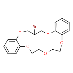 ChemSpider 2D Image | 18-Bromo-6,7,9,10,18,19-hexahydro-17H-dibenzo[b,k][1,4,7,10,13]pentaoxacyclohexadecine | C19H21BrO5