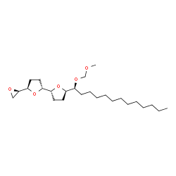 ChemSpider 2D Image | (2R,2'R,5R,5'R)-5-[(1S)-1-(Methoxymethoxy)tridecyl]-5'-[(2R)-2-oxiranyl]octahydro-2,2'-bifuran | C25H46O5