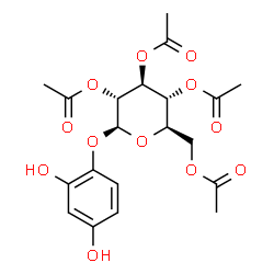 ChemSpider 2D Image | 2,4-Dihydroxyphenyl 2,3,4,6-tetra-O-acetyl-beta-D-glucopyranoside | C20H24O12