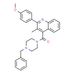 ChemSpider 2D Image | 4-[(4-benzyl-1-piperazinyl)carbonyl]-2-(4-methoxyphenyl)-3-methylquinoline | C29H29N3O2