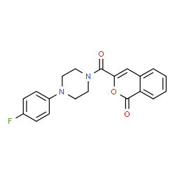 ChemSpider 2D Image | 3-{[4-(4-Fluorophenyl)-1-piperazinyl]carbonyl}-1H-isochromen-1-one | C20H17FN2O3