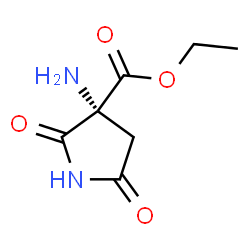 ChemSpider 2D Image | Ethyl (3R)-3-amino-2,5-dioxo-3-pyrrolidinecarboxylate | C7H10N2O4