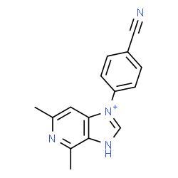 ChemSpider 2D Image | 1-(4-Cyanophenyl)-4,6-dimethyl-3H-imidazo[4,5-c]pyridin-1-ium | C15H13N4