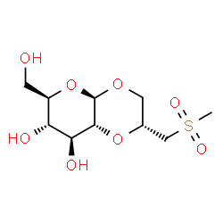 ChemSpider 2D Image | (2R,4aR,6R,7S,8S,8aR)-6-(Hydroxymethyl)-2-[(methylsulfonyl)methyl]hexahydro-4aH-pyrano[2,3-b][1,4]dioxine-7,8-diol | C10H18O8S
