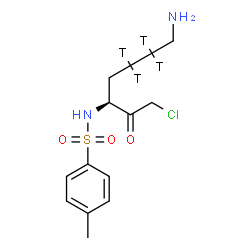 ChemSpider 2D Image | N-[(3S)-7-Amino-1-chloro-2-oxo(5,5,6,6-~3~H_4_)-3-heptanyl]-4-methylbenzenesulfonamide | C14H17T4ClN2O3S