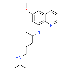 ChemSpider 2D Image | 8-(4-(isopropylamino)-1-methylbutylamino)-6-methoxyquinoline | C18H27N3O