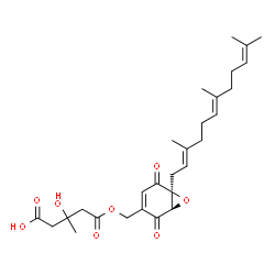 ChemSpider 2D Image | 5-({(1R,6S)-2,5-Dioxo-6-[(2E,6E)-3,7,11-trimethyl-2,6,10-dodecatrien-1-yl]-7-oxabicyclo[4.1.0]hept-3-en-3-yl}methoxy)-3-hydroxy-3-methyl-5-oxopentanoic acid | C28H38O8