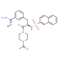 ChemSpider 2D Image | 3-{(2R)-3-(4-Acetyl-1-piperazinyl)-2-[(2-naphthylsulfonyl)amino]-3-oxopropyl}benzenecarboximidamide | C26H29N5O4S