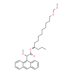 ChemSpider 2D Image | (4R)-13-(Methoxymethoxy)-4-tridecanyl (2S)-9-anthryl(methoxy)acetate | C32H44O5