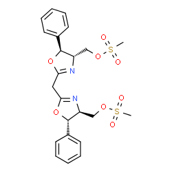 ChemSpider 2D Image | Methylenebis{[(4S,5S)-5-phenyl-4,5-dihydro-1,3-oxazole-2,4-diyl]methylene} dimethanesulfonate | C23H26N2O8S2
